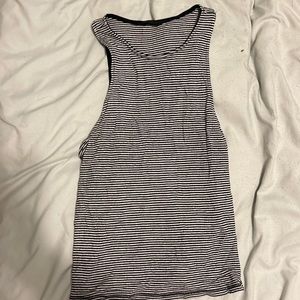 aeropostale black and white stripped tank top; worn a few times